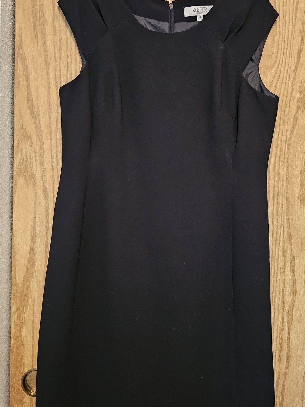 Kasper Black Cap-Sleeve Sheath Dress